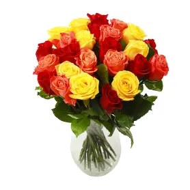 Multicolored roses Title «CityFlowers» in Belgium»