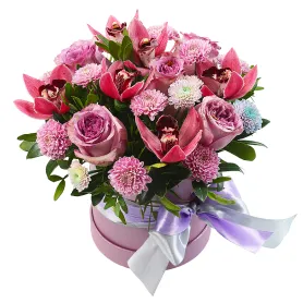 Flower arrangement Pink Title «CityFlowers» in Belgium»