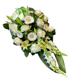 White decoration with lilies Title «CityFlowers» in Belgium»