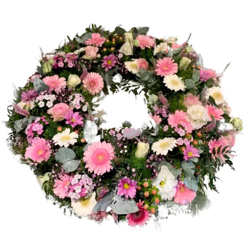 Funeral wreath pink от интернет-магазина «CityFlowers» в }