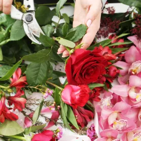 Bouquet fleuriste rouge Titre «CityFlowers» en Belgique»